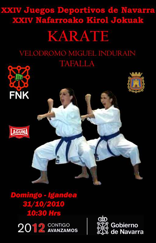 Convocatoria del Cto. Navarro Cadete y Junior de Kata, individual y parejas, correspondiente a los XXIV Juegos Deportivos de Navarra